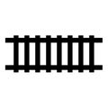 Railway track railroad path rail train subway metro tram transportation concept icon black color vector illustration image flat Royalty Free Stock Photo