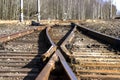 Railway track Railway rails. Arrow and denouement. 1
