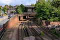 Railway Track with street scene in Chester city