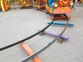 Railway track toy colors turn Royalty Free Stock Photo