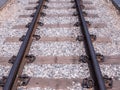 Railway track at train station Royalty Free Stock Photo