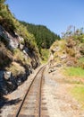 Railway track up Taieri Gorge New Zealand