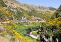 Railway track up Taieri Gorge New Zealand