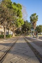 Railway tracks along Lungomare Trieste which were once used to transport goods with a special train to the railway station