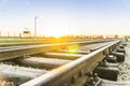 Railway tracks in Auschwitz Birkenau Concentration Camp, Poland Royalty Free Stock Photo