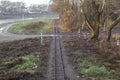 Railway tracks among the autumn or spring nature Royalty Free Stock Photo