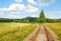 Railway tracks in a beautiful countryside