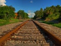 Railway tracks in countryside Royalty Free Stock Photo