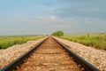 Railway tracks disappearing into the distance. Royalty Free Stock Photo