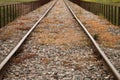 Railway tracks disappearing into the horizon. Concept of means of transport Royalty Free Stock Photo