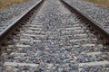 Railway tracks disappearing into the horizon. Concept of means of transport Royalty Free Stock Photo