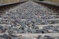 Railway tracks disappearing into the horizon. Concept of means of transport Royalty Free Stock Photo