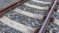 A railway tracks, gravel and screws, a transport concept Royalty Free Stock Photo