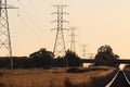 Railway tracks in late aftrenoon Royalty Free Stock Photo