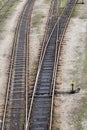 Railway Tracks Leading To Different Ways