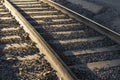 Railway tracks, light and shadow Royalty Free Stock Photo