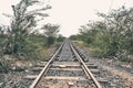 Railway Tracks in the middle of Nowhere Royalty Free Stock Photo