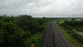 Railway tracks in monsoons Royalty Free Stock Photo