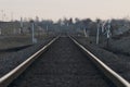 Railway tracks in Poland Royalty Free Stock Photo