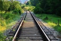 Railway tracks in a rural scene