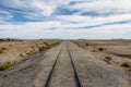 Railway tracks at the Uyuni train cemetery - Uyuni, Potosi, Bolivia Royalty Free Stock Photo