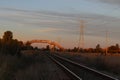 Railway tracts with bridge