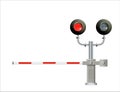 Railway Traffic light, barrier. Simple vector modern illustration.