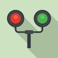 Railway traffic lights icon, flat style