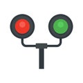 Railway traffic lights icon, flat style