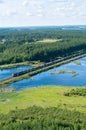 Railway and train in forest