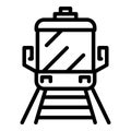 Railway train icon, outline style