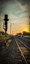 railway train rail sunset