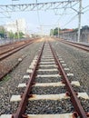 railway train track Bekasi stasiun rel kereta Royalty Free Stock Photo