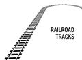 Railway train track vector route. Rail pattern curve railroad path icon. Royalty Free Stock Photo