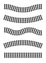 Railway train track vector route. Rail pattern round circular curve railroad path icon