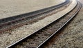 Railway train tracks perspective view Royalty Free Stock Photo