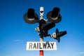 6/5/2020 : Railway train traffic light with blue sky at Oamaru, New Zealand