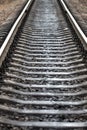 Railway for the train, view of the railway track