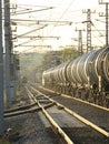 Railway Trains in Golden Light