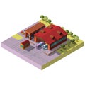 Railway transport depot hangar isometric vector