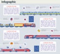 Railway Transport and Logistic Infographic Set.