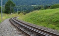 Railway transportation system in the middle of nature in Switzerland