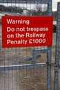 Railway Trespass sign