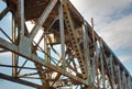 A railway trestle over the Catawba river. Royalty Free Stock Photo