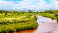 Railway Truss Bridge over the Sabie River at Skukuza Rest Camp in Kruger National Park