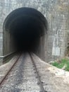 Railway tunnel darkness Royalty Free Stock Photo