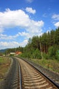 The railway under the blue sky Royalty Free Stock Photo