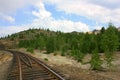 The railway under the blue sky Royalty Free Stock Photo