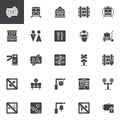 Railway vector icons set