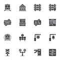 Railway vector icons set